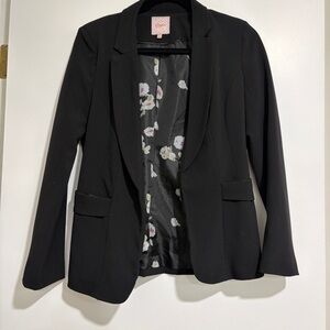 Candie's Black Blazer with Floral Lining